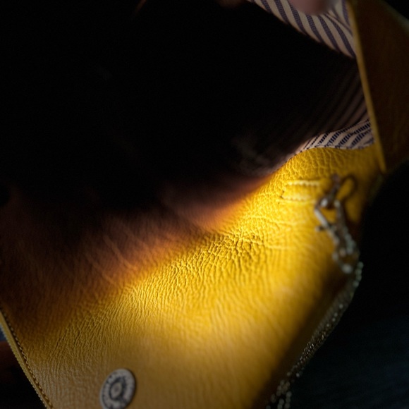 Moda Luxe Envelope Clutch in yellow ochre. Moving sale! - Picture 5 of 8